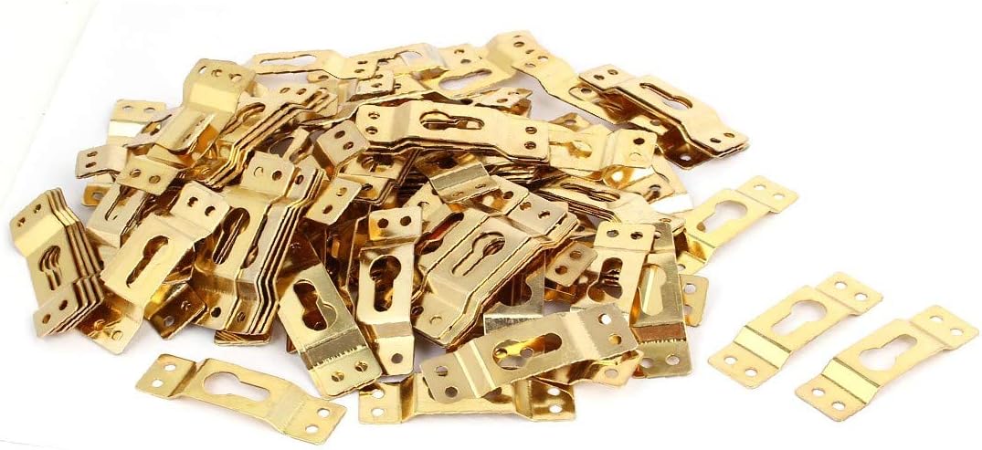 New Lon0167 67mmx19mmx6mm Wall Featured Hanging Picture Photo reliable efficacy Frame Hidden Hook Gold Tone 200pcs(id:d30 5a ee 641)