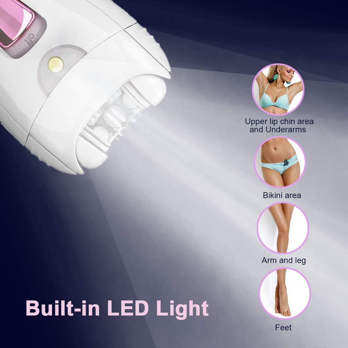 Depiladora Facial Mujer Arranca Pelo con Luz LED sin Cable & Recargable | Mini Depiladoras Faciales Recargable para Piernas, Cara y Zonas Íntimas,Regalo Mujer Ideal para Día de la Madre y Cumpleaños