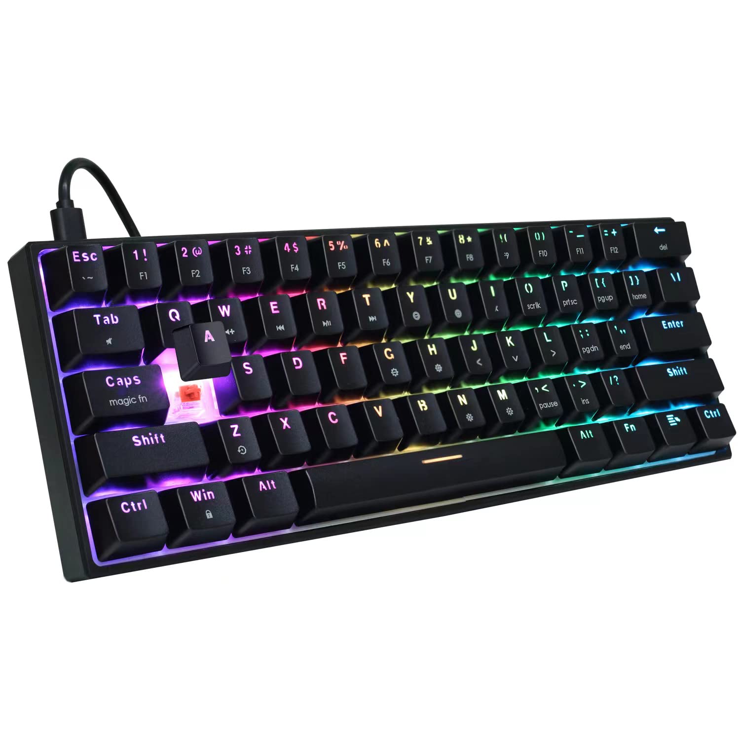 Buy FANTECH MAXFIT61 RGB Wired 60 Mechanical Keyboard, 61 Keys Hot