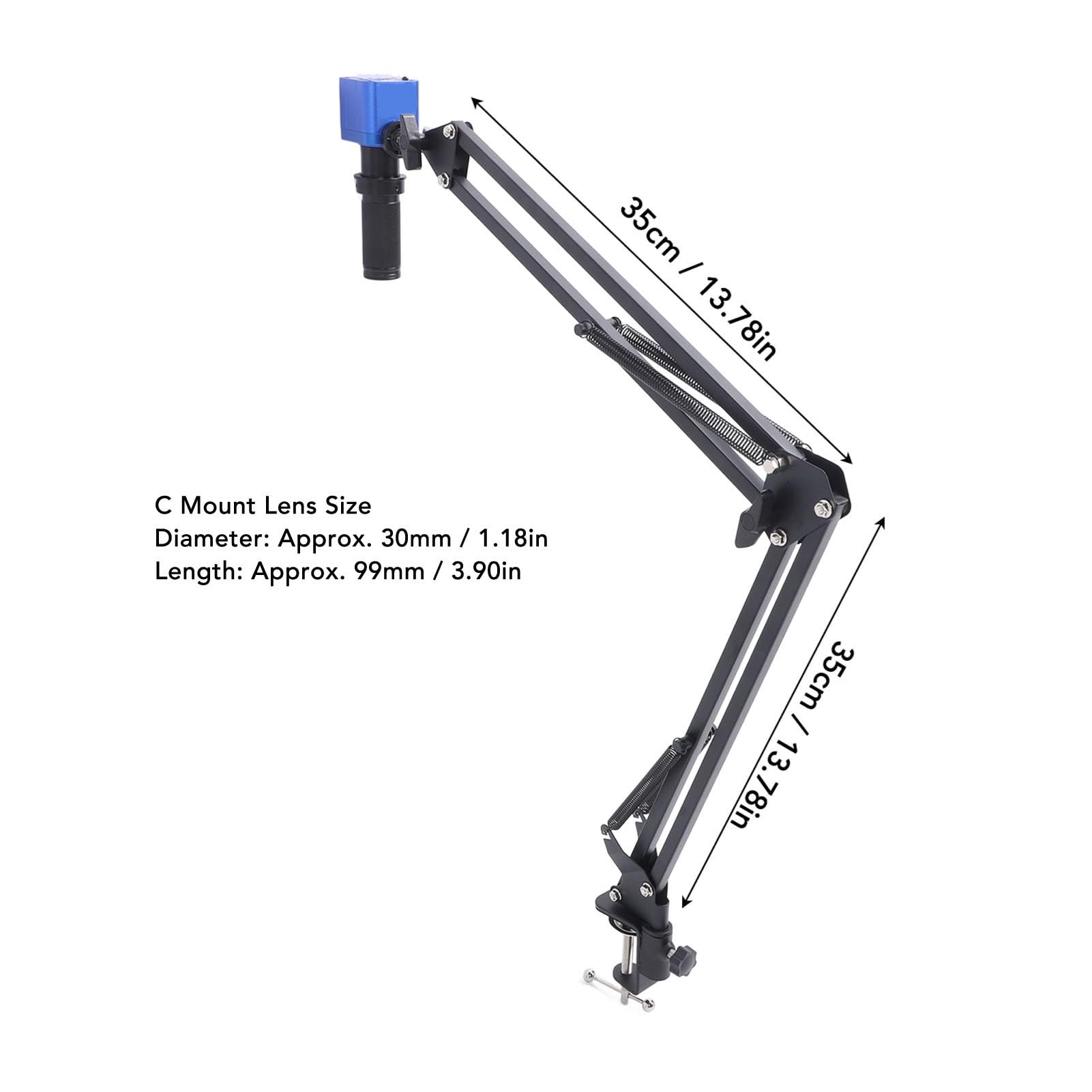 LiebeWH Microscopio Digitale Camera 24MP 1080P, Obiettivo C-Mount 150X con Anello LED 56 Luci, per Software di Misurazione su PC (Spina europea)