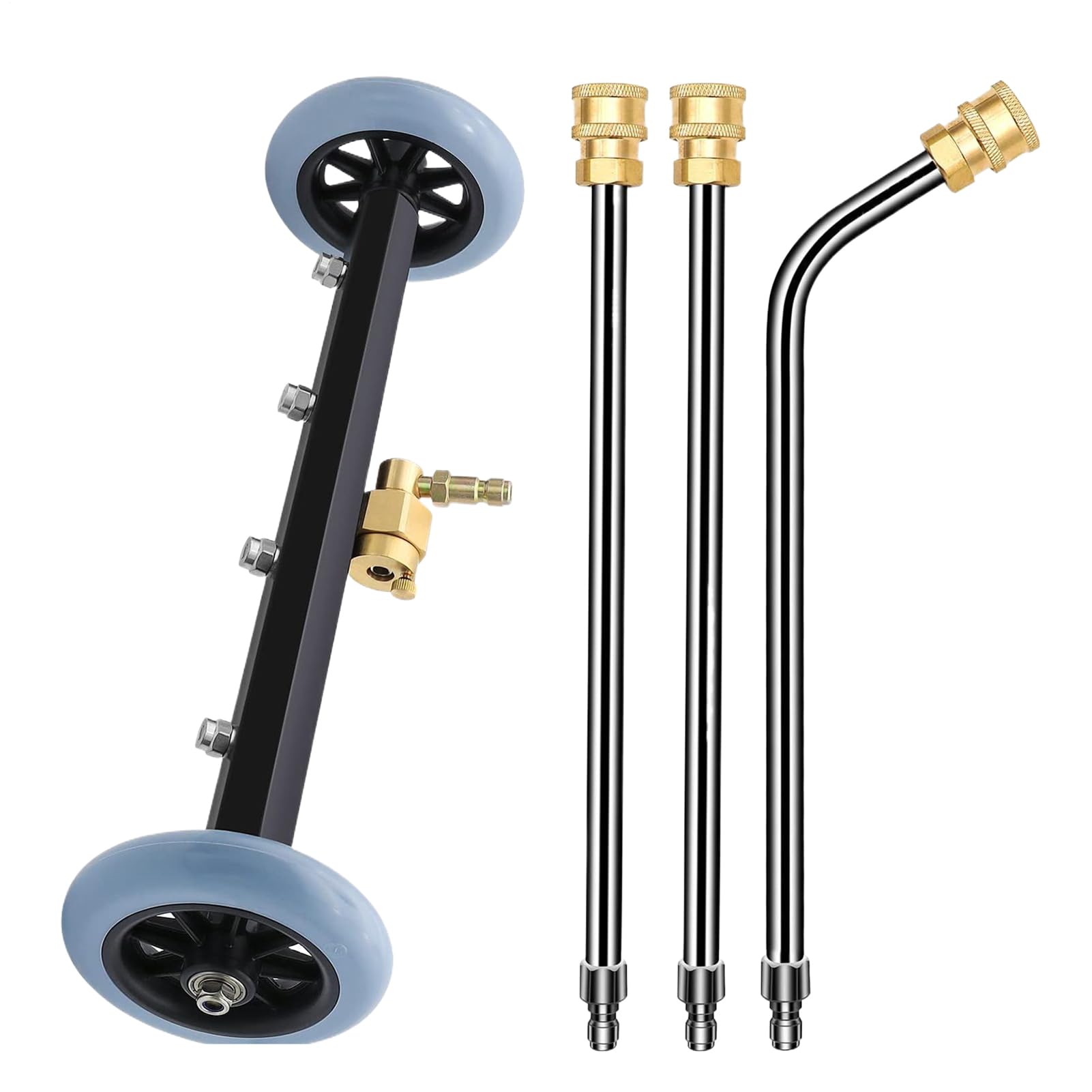 Limpieza De Bajos De Coche Limpiador A Presión De 276 Bar Con 2 Lanzas | Escoba De Hidrolimpiadora De 40 Cm Para Plataforma, Marco, Hormigón, Entrada, Suelo y