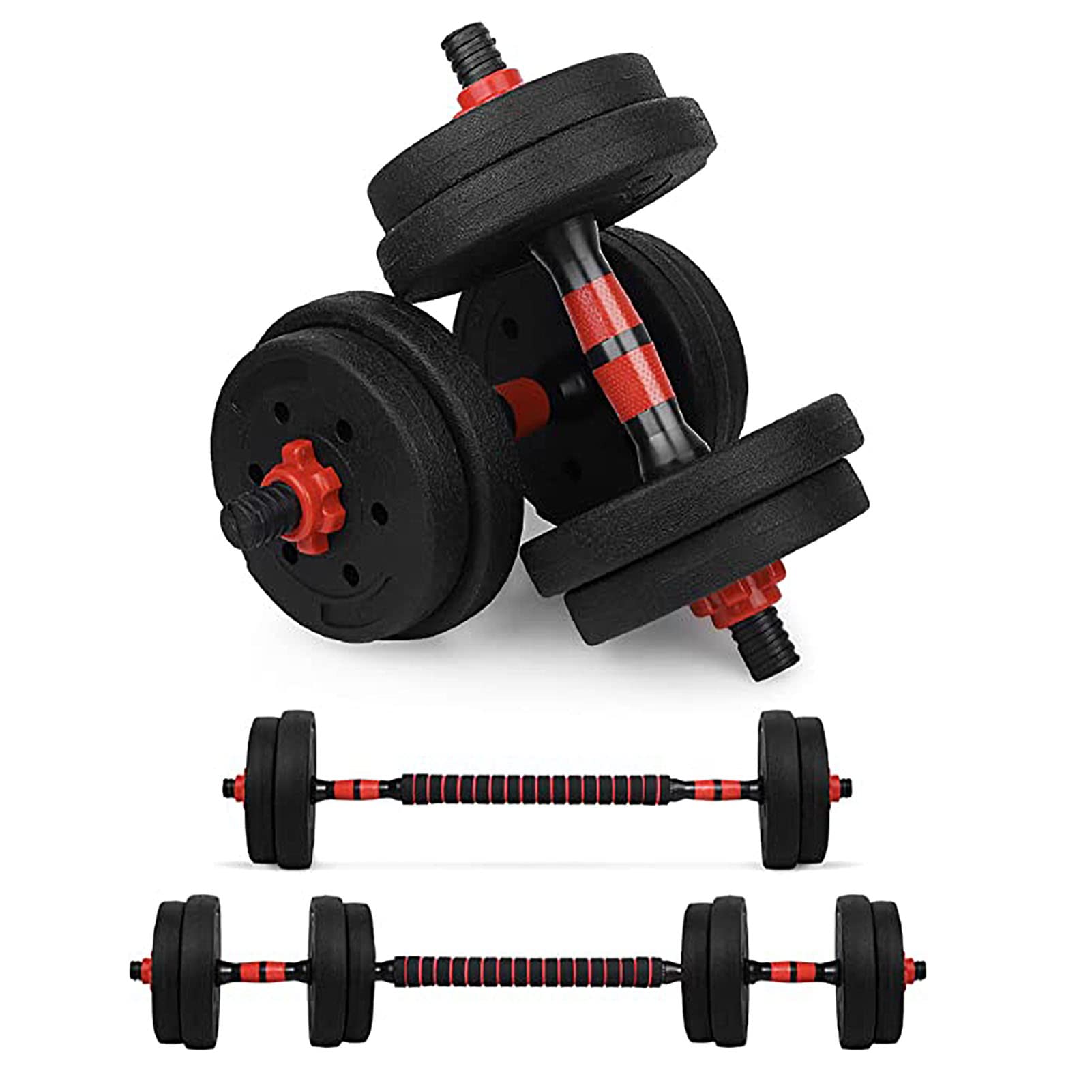 BCBIG Adjustable-Dumbbells-Sets,Free Weights-20lb(10lb*2) Dumbbells Set of 2 Convertible To Barbell A Pair of Lightweight for Home Gym,Women and Men Equipment
