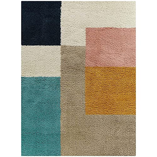 Image of Modern Soft 3D Shaggy Fur Carpets for Living Room Thick Fluffy Rugs for Bedroom, 2x6 feet, Multi Color