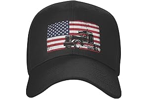 Semi Trailer Truck Driver USA American Flag Trucker Hat