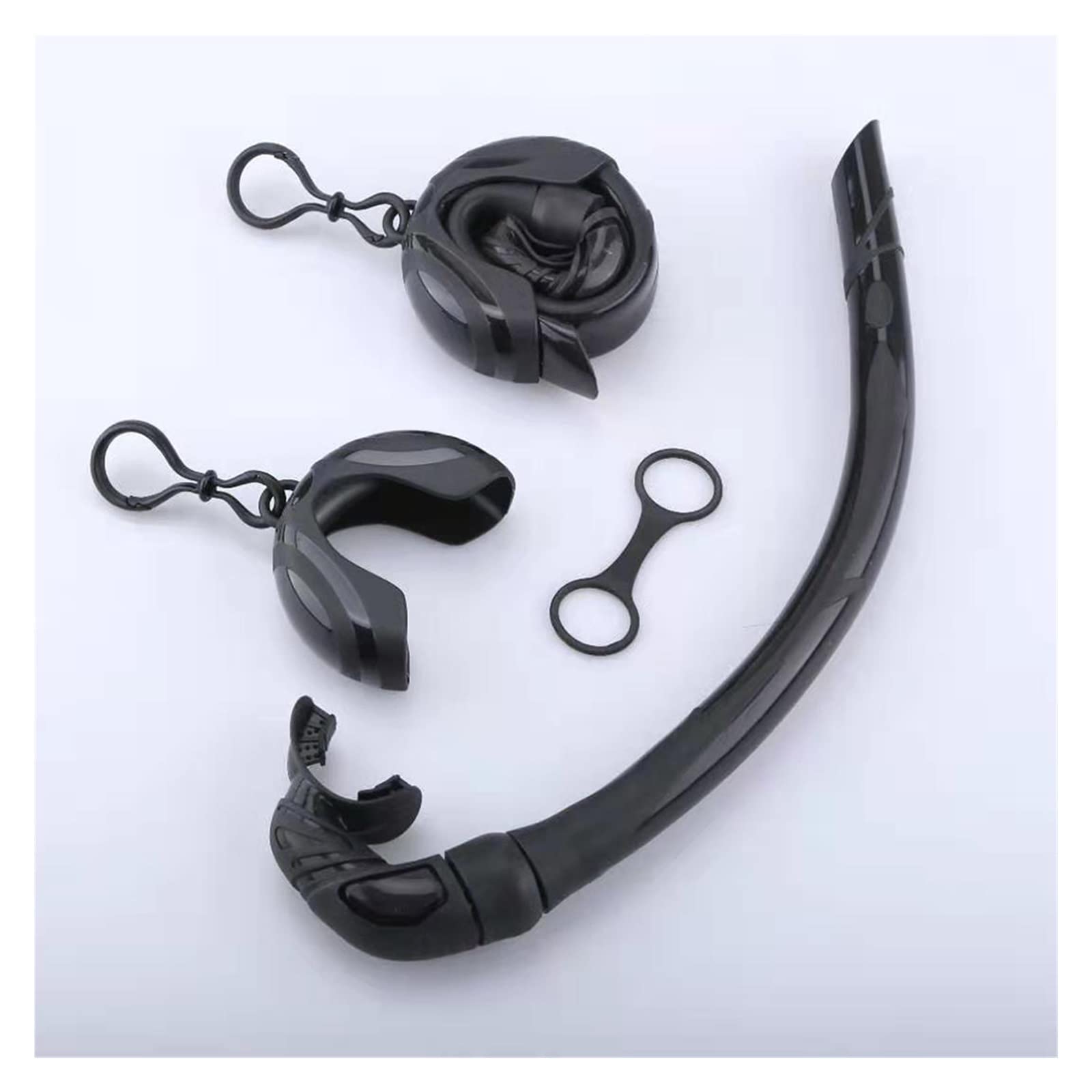 Buceo Snorkel Silicona Tubo de snorkel plegable Snorkel con estuche de almacenamiento compacto Mujeres Hombres enrollados Snorkel Tubo de respiración húmedo for buceo para actividades de buceo y snork