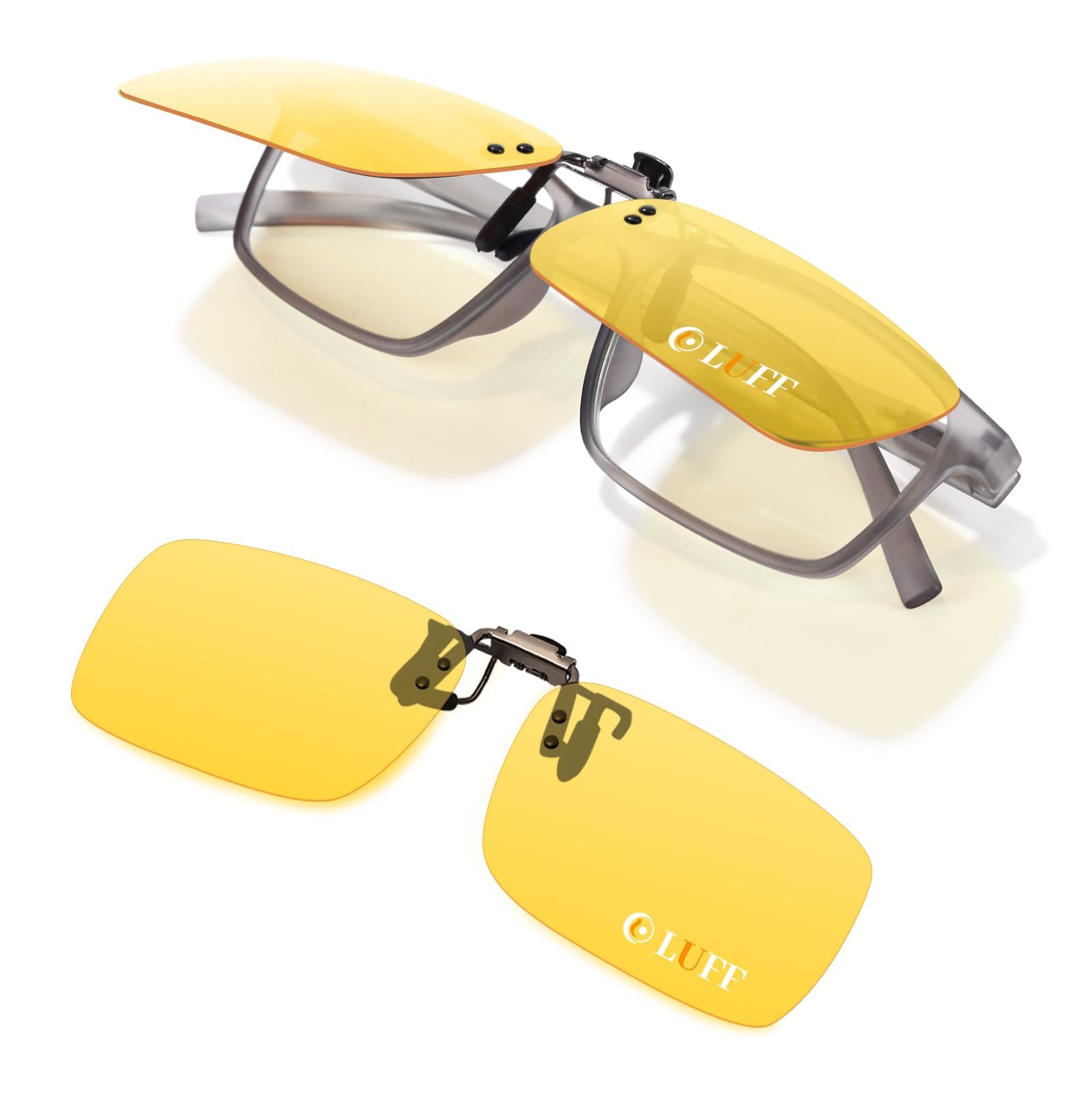 Night Driving Glasses Clip On | Polarized Anti Glare Night Vision for Men & Women | Over Prescription Glasses to Reduce Headlight Glare and Brighten Vision