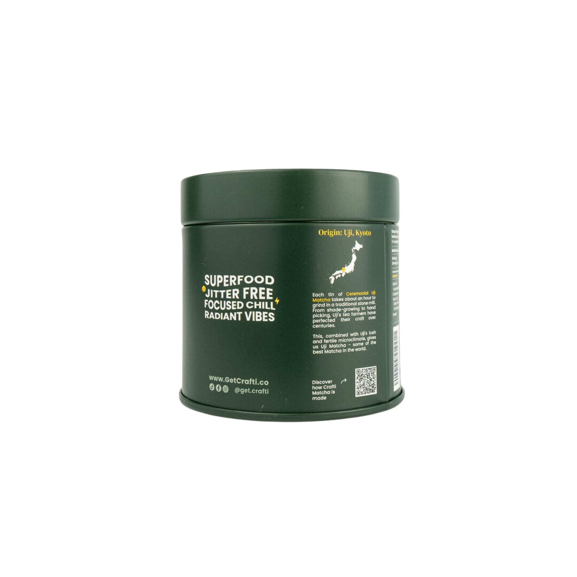Crafti Ceremonial Grade Matcha Powder Organic - Unsweetened Authentic Japanese Daily Matcha Green Tea Powder from Uji Kyoto — view 9