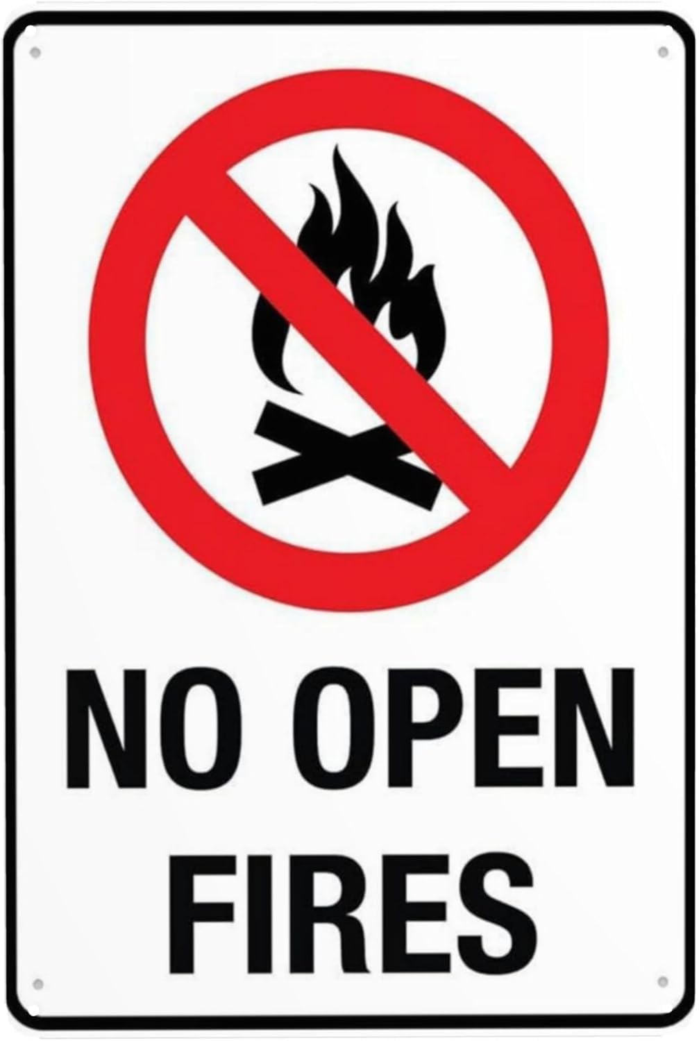 Bdeyfg Colour5 No Open Fires Outdoor Metal Sign Aluminum Warning Tin Signs For Outdoor Business Yard Lawn Home Decor 8X12 Inch