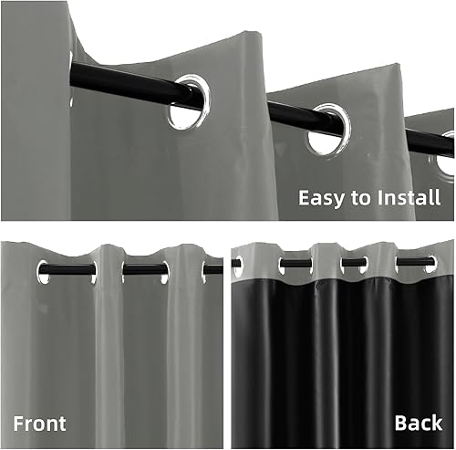 Miniatura 4 de Cortinas opacas 100% grises para dormitorio, cortinas opacas para sala de estar, cortinas de oscurecimiento de habitación de 84 pulgadas, cortinas