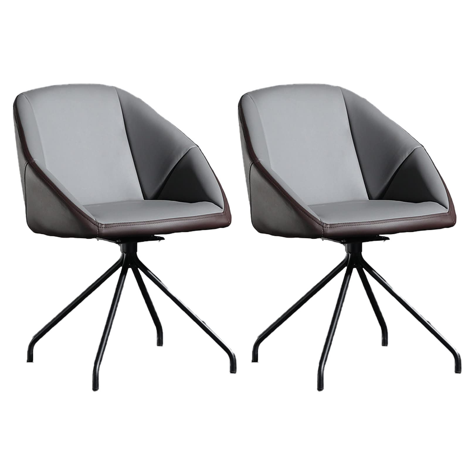 Chaise en cuir PU rembourrée au design épuré et pieds métal
