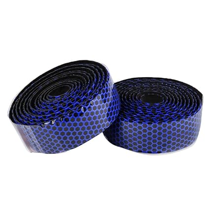 OFKLADE Soft Bike Handlebar Tape with Bar End Plugs Outdoor Sports Non-Slip Blue