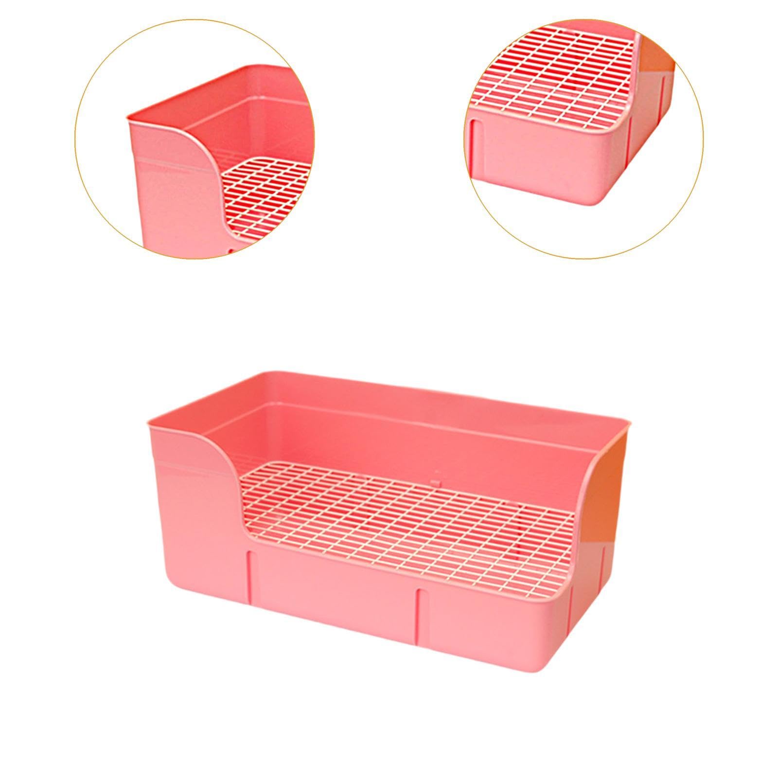 Lettiera per Conigli, Lettiera Angolare per Animali Domestici, Tappetini per Gabbie di Grandi Dimensioni - Toilette per Cincillà E Furetti, Rosa