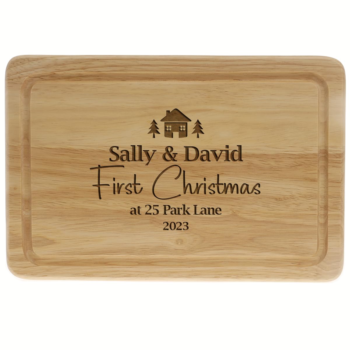 New Home Gift, Personalised First Christmas in our New Home Cutting Board, First Home Keepsake, New Home Christmas Wooden cutting board