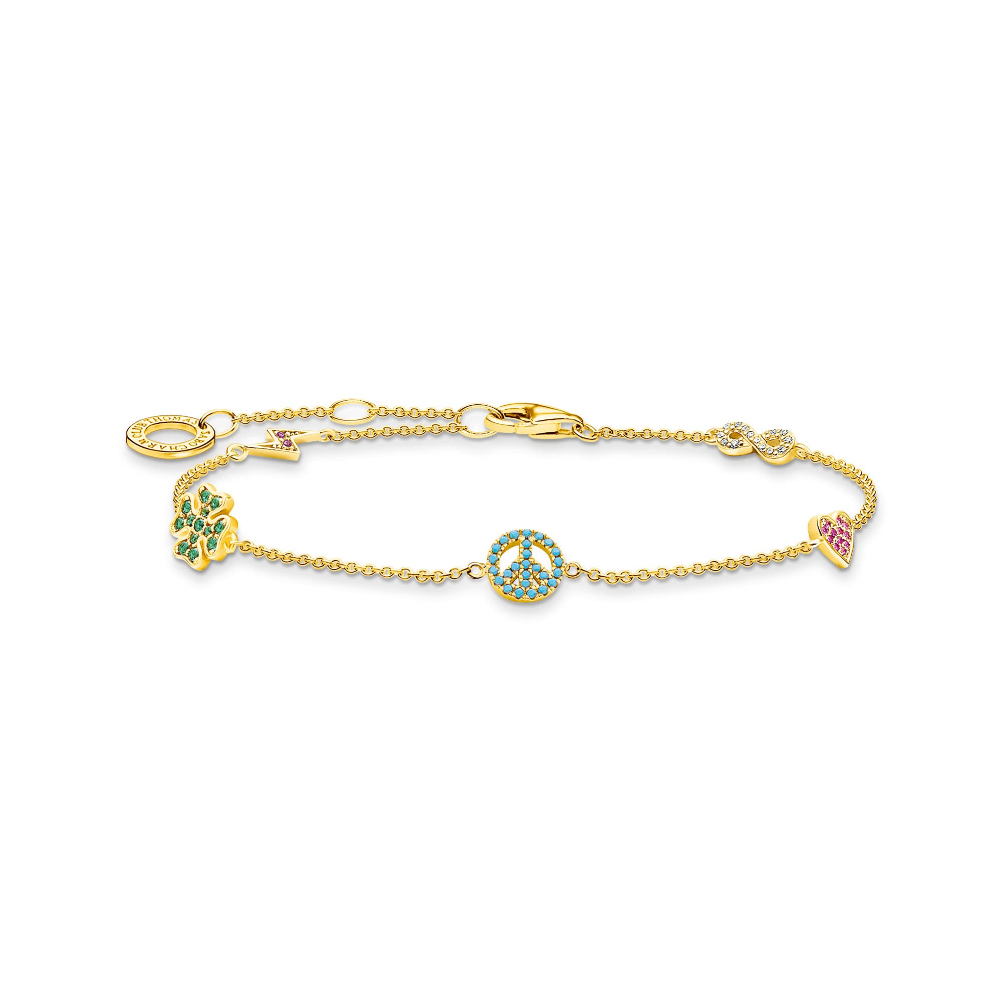 THOMAS SABO Armband mit Symbole bunt gold 925 Sterlingsilber, 750 Gelbgold Vergoldung