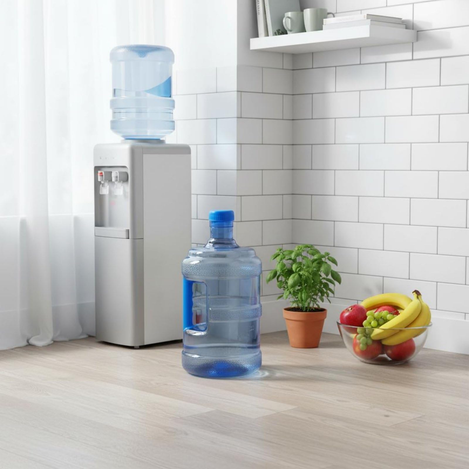 predolo Bouteille d'eau avec Bouchon à Vis, Bonbonne pour Fontaine à Eau Qualité Alimentaire Bonbonne d'eau Réutilisable, pour Camping, Sport, Randonnée en Plein Air, 18L, Épais+Petit+sans Poignée