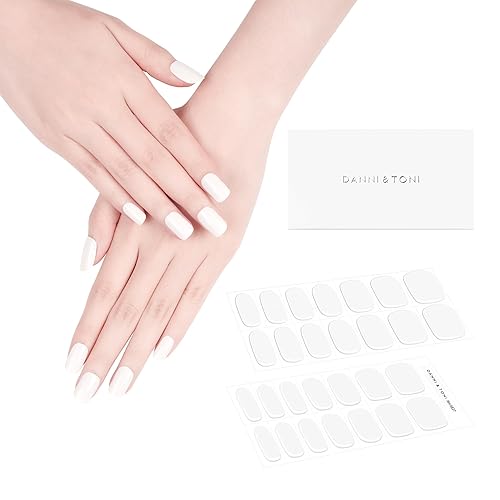 DANNI & TONI Tiras de uñas de gel semicuradas multicolores brillantes (seductores), calcomanías de gel nude para uñas, envolturas de uñas