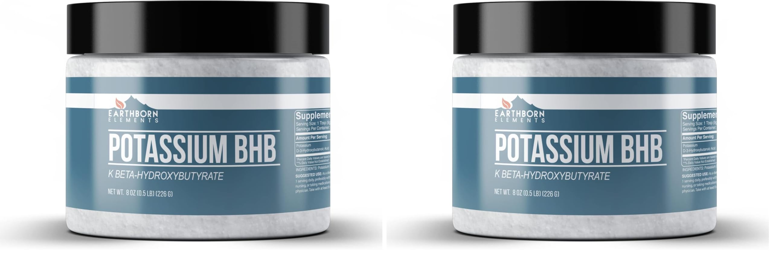 Earthborn Elements Potassium D-Beta-Hydroxybutyrate 8 oz, Potassium BHB, Always Pure (Pack of 2) 8 Ounce (Pack of 2)