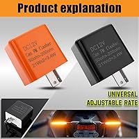 Vista 6 de AICEL Relé de intermitente LED de 2 pines electrónico, paquete de 4, relé de intermitente ajustable de velocidad de 12V para señal de giro
