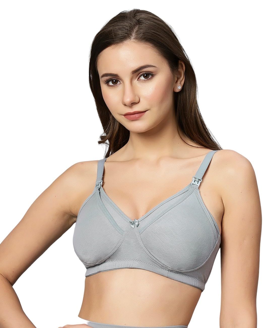 tummy Breastfeeding Nursing Bra – Soft Cotton Maternity Bra, Wireless Front Opening Postpartum Feeding Bra, Comfortable Plus Size Bra for Mothers-picture-21