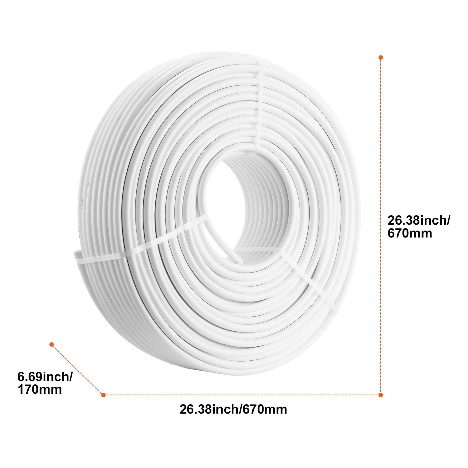 VEVOR Tubo PEX AL PEX para Calefacción por Suelo Radiante Rollo de 200m Tubo Compuesto de Aluminio y Plástico Φ 16mm Espesor de 2 mm con Barrera de Oxígeno para Gas, Agua Fría y Caliente de Hogar