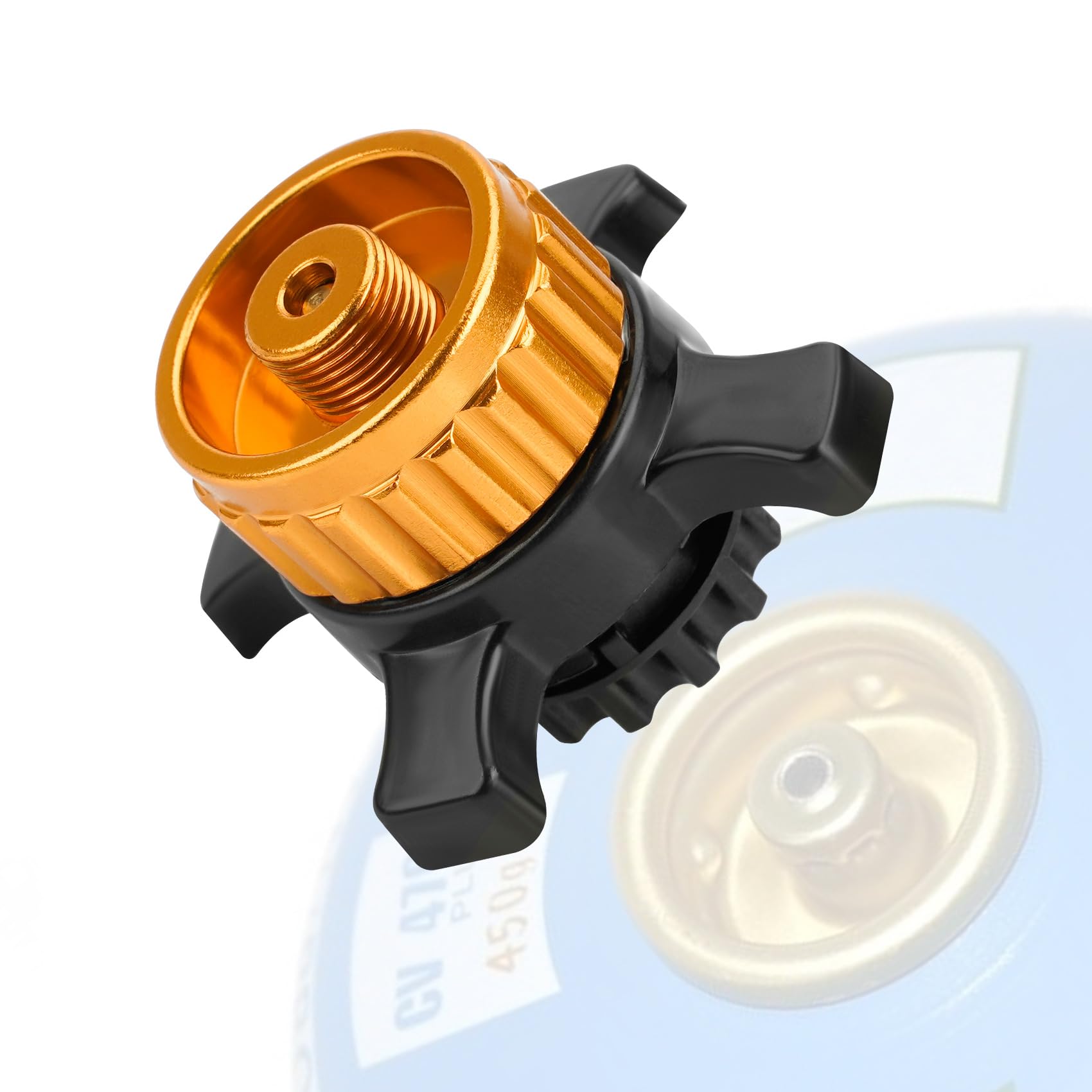 Onlyfire Adaptery do kartuszy z zaworem do kartuszy gazowych Easy-Click/CV Przejście z zamka bagnetowego na gwint 7/16", adapter do kartuszy gazowych, złoty, 1 szt