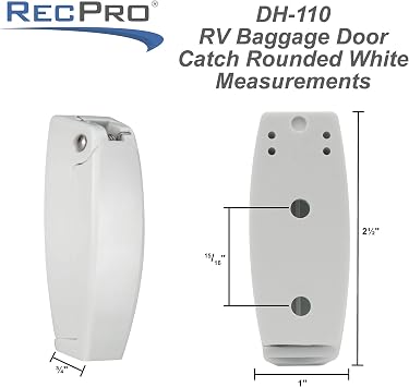 RecPro RV ホワイト 丸みを帯びた手荷物ドアキャッチコンパートメントクリップラッチ | キャンパートレーラー モーターホーム 5個パック