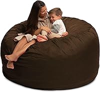 Vista 38 de ULTIMATE SACK 6000 Silla Puf de 6 Pies con Reposapiés, Funda de Gamuza Negra – Tumbona de Espuma de Gran Tamaño, Asiento de Suelo, Sofá Pequeño