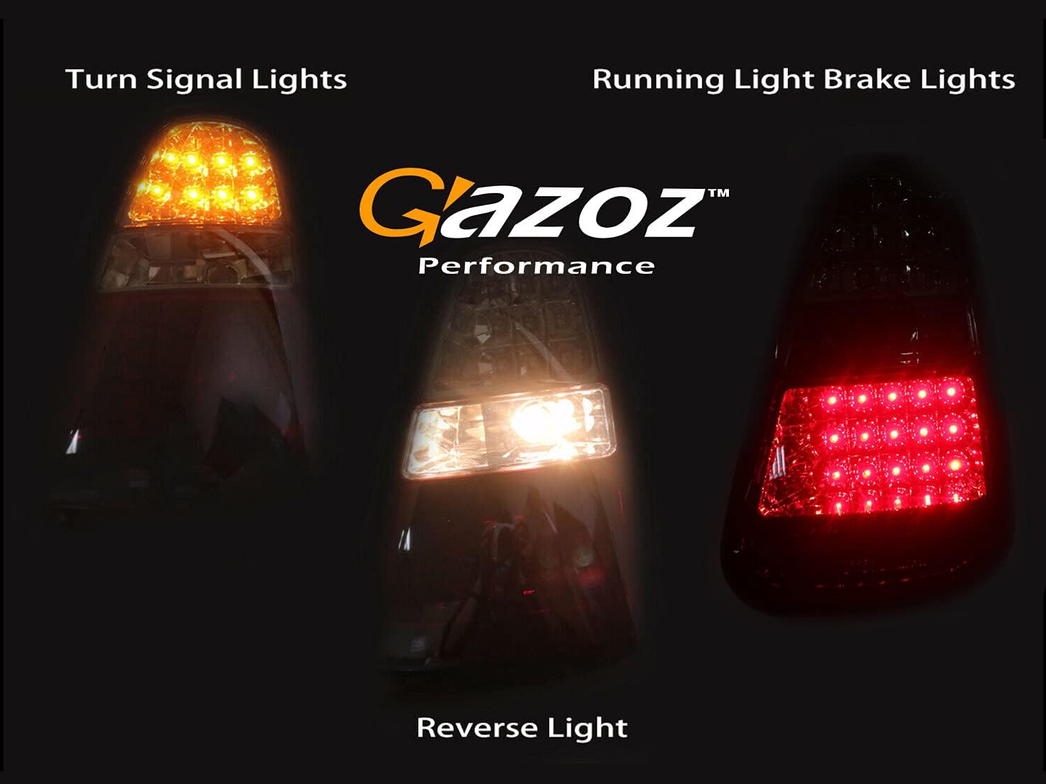 Gazoz PerformanceLED Tail Lights Rear Lamps W reverse compatible with 04-08 R50 R52 R53 - Smoked