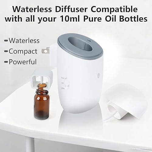 Miniatura 3 de Difusor de aceite esencial sin agua, difusor de aroma de aire, pequeña máquina difusora de aromaterapia con luz nocturna para el baño, sala de