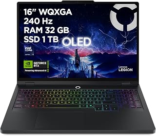 Lenovo Legion Pro 5 Gaming AI Laptop | 16" WQXGA OLED 240Hz | Intel Core Ultra 9 275HX | 32GB RAM | 1TB SSD | NVIDIA GeForce RTX 5070Ti | Windows 11 | QWERTZ | Schwarz | 3 Monate GamePass
