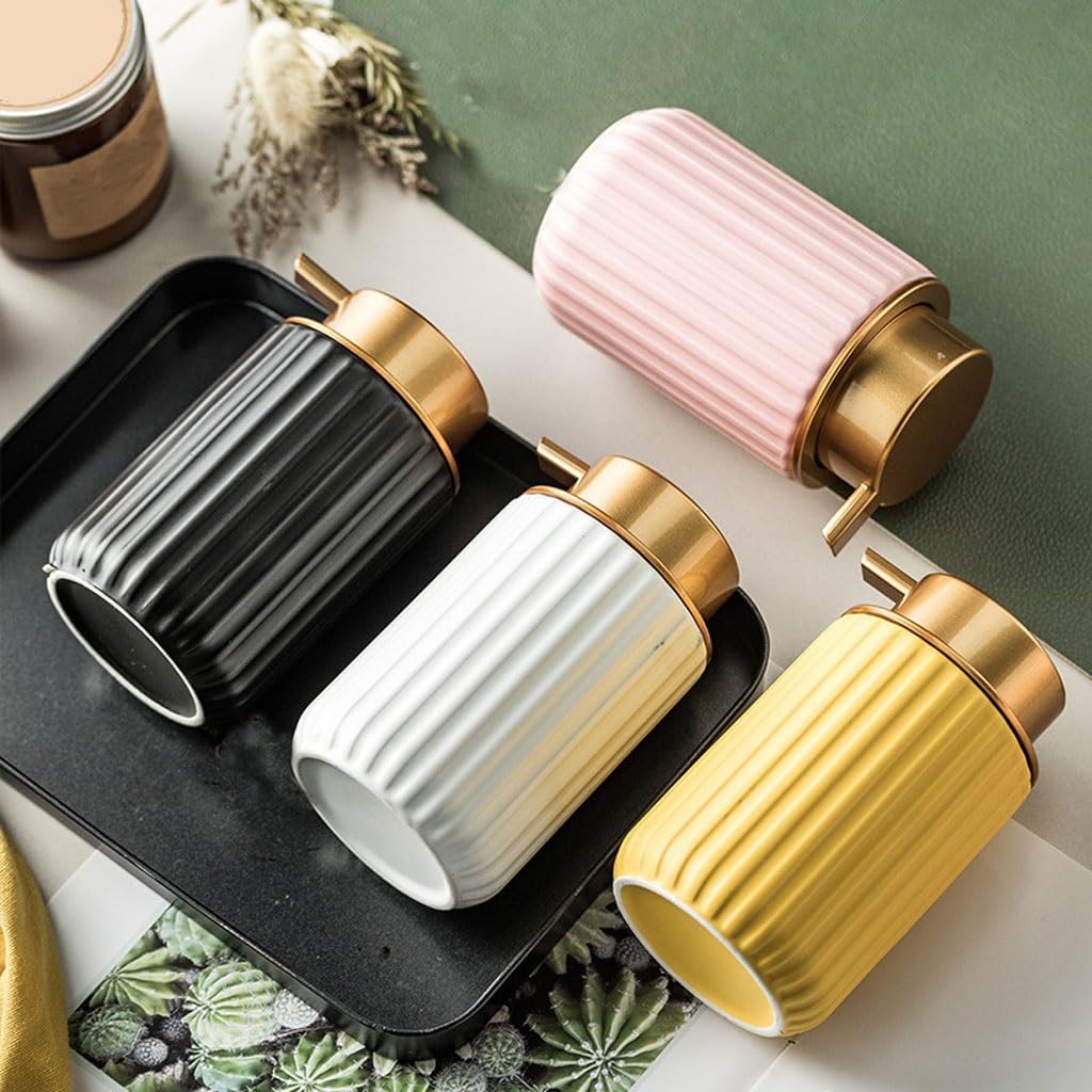 Dozowniki mydła typu Push-Type Strip Texture Design Dozownik balsamu Pojemnik na mydło w płynie Wielokrotnego użytku Dozownik mydła Butelka Dozownik mydła do łazienki (C)