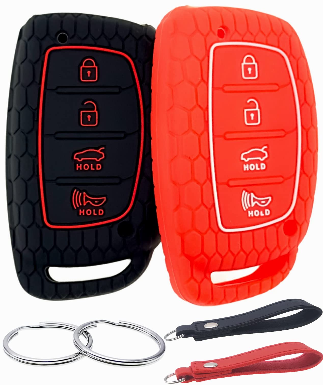 REPROTECTING Silicone Rubber Key Fob Cover Compatible with 2016-2021 Hyundai Elantra Elantra GT Ioniq Sonata Tucson (not for Keys with Eject/flip/fold