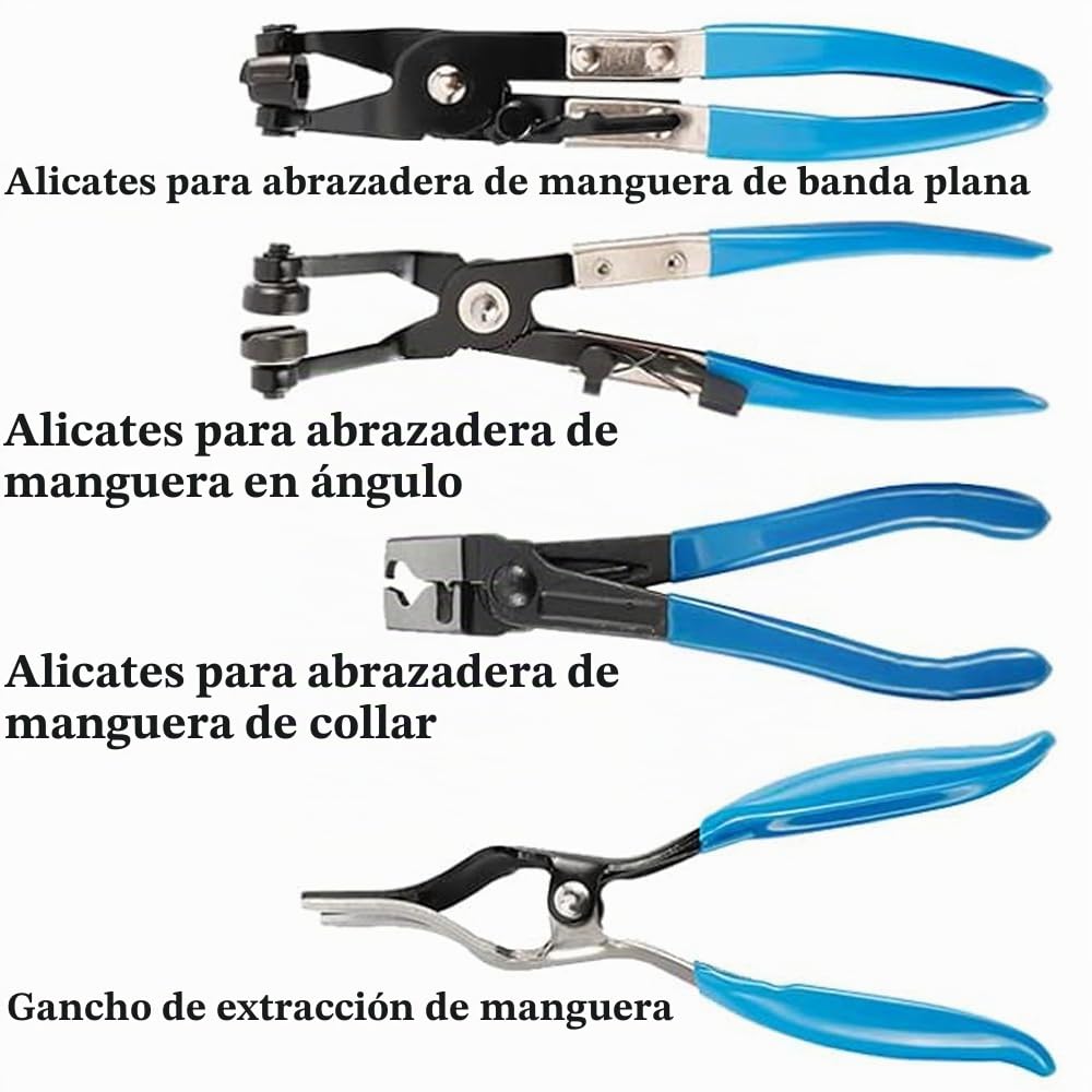 Juego de 9 pinzas para abrazaderas de manguera y 6 pinzas para manguera de coche, abrazadera de abrazadera de abrazadera de manguera de coche, abrazadera de collar, abrazadera (azul)