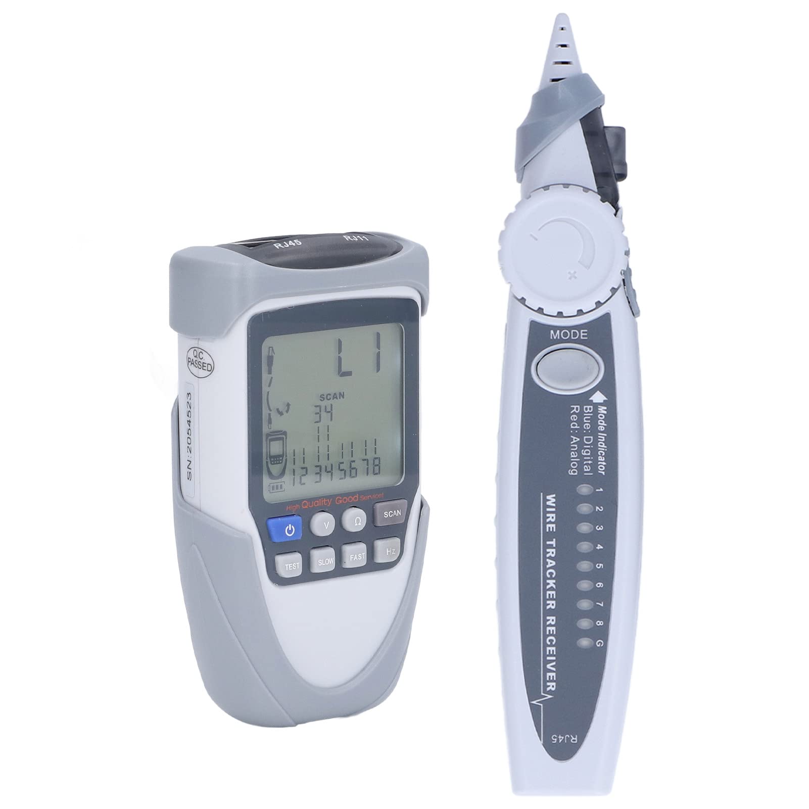 aqxreight Tester Kabli LCD Cyfrowy Analogowy Wielofunkcyjny Wykrywacz Przewodów POE z torbą na Podstawie Praktycznego Testera Kabli Tester KabliWielofunkcyjny Wykrywacz PrzewodówUrządzenie do