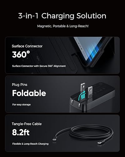 Miniatura 4 de Cargador Surface Pro de 65 W, cargador Microsoft Windows Surface para Surface Pro 345678910X1112, compatible con Microsoft Surface