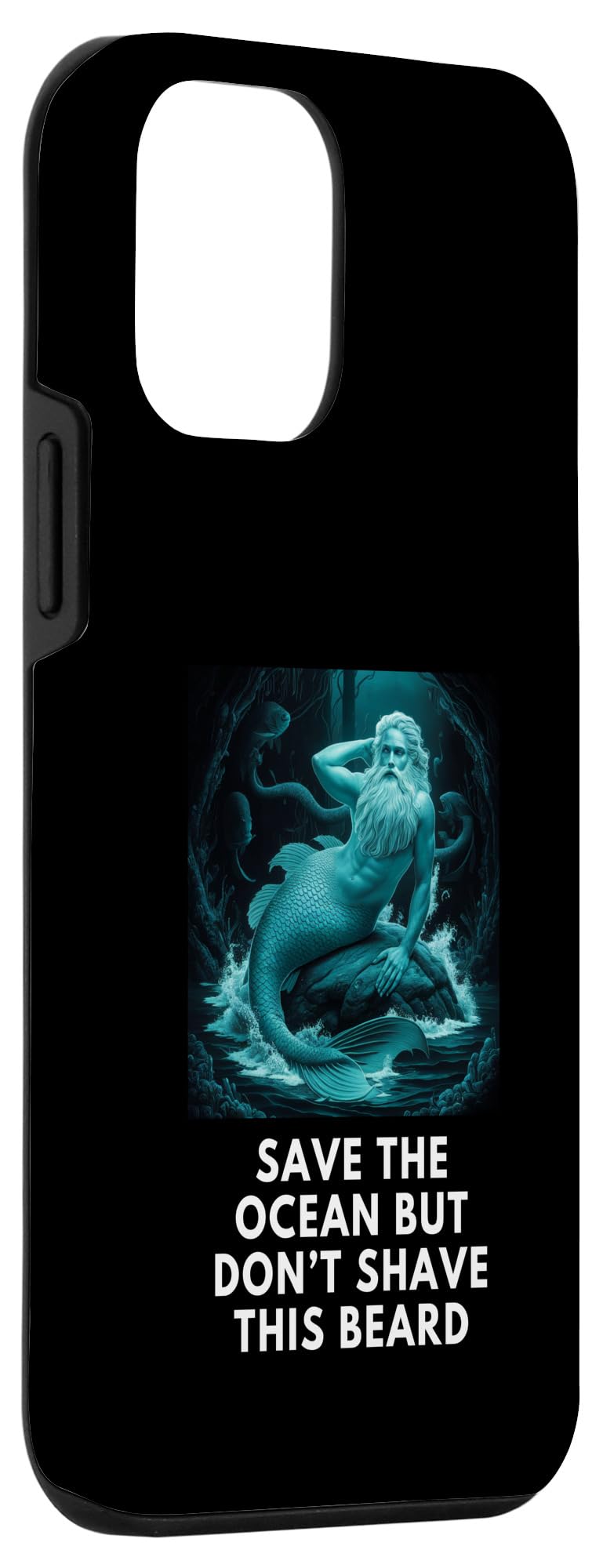 iPhone 12 mini Merman Creature of the Sea with Long Beard Protect Oceans Case - Image 3
