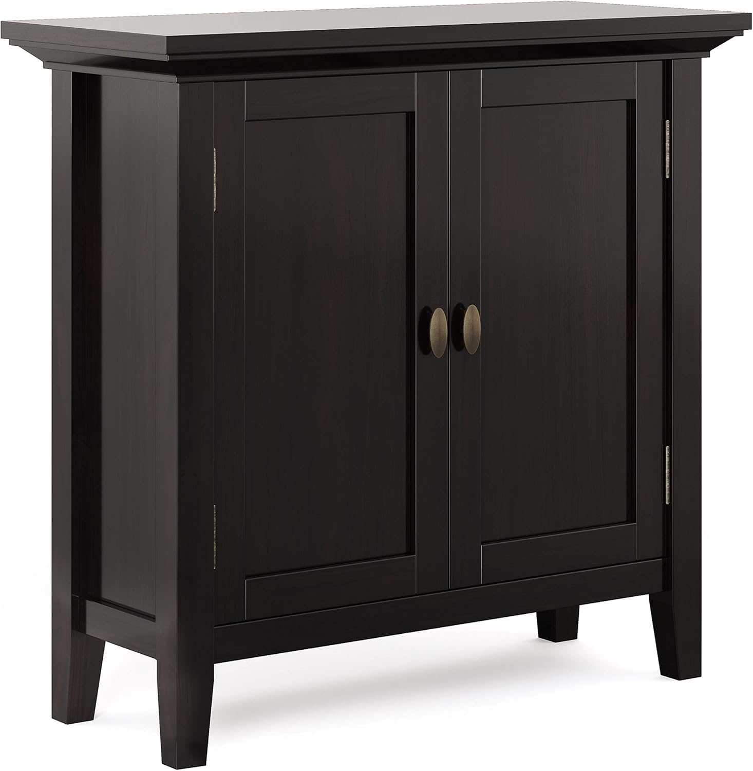 Bablon 32-Inch Wide Transitional Low Storage Cabinet, Teak Wood Wood Sideboard for Living Room, Entryway & Family Room (Black)-image-49