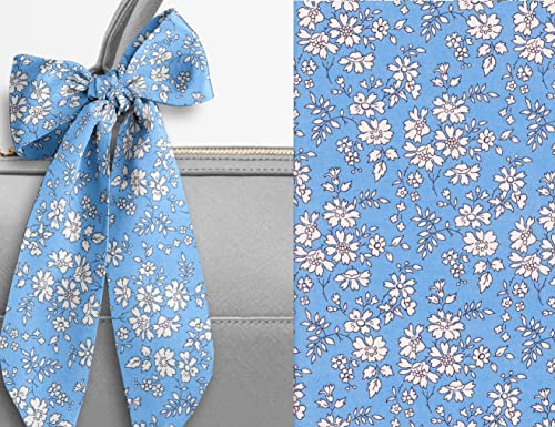Liberty London Purse, Head, or Neck Scarf - "Capel" Sky Blue Skinny Scarf - Headband, Handbag, Purse Handle - Silky Tana Lawn Cotton4