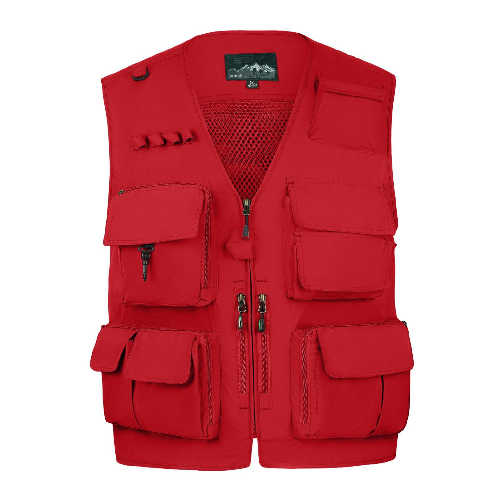 AOTORR Mens Outdoor Work Safari Cargo Photo Travel Fishing Vests for Men with Multi-pockets