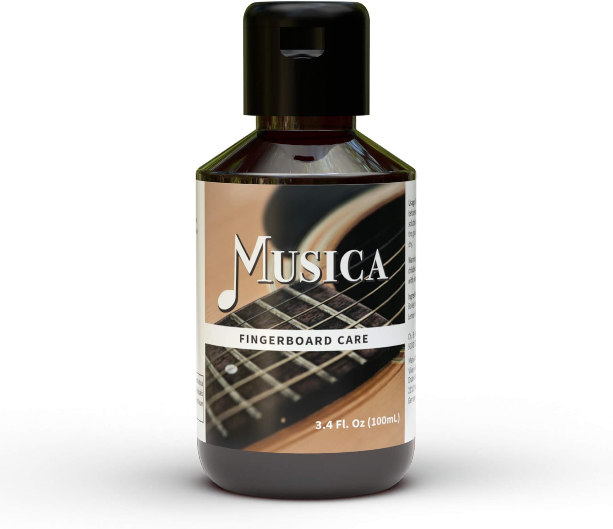 Musica Fretboard Cleaner - A Great Guitar Fretboard Oil Cleaning Agent: Guitar Polish & Finger Board Wood Cleaner With Boiled Linseed & Lemon Oil, Perfect Fretboard Conditioner & Cleaner 100ml
