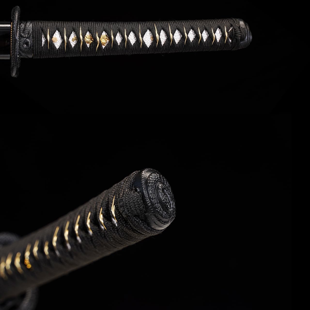Kamaiwo-1045/1060 Handmade Hand Forged Authentic，Japanese Katana Samurai Swords are a Unique Gift for Men - Full Tang High Carbon Steel Makes a Memorable for Martial Arts Collectors,Black