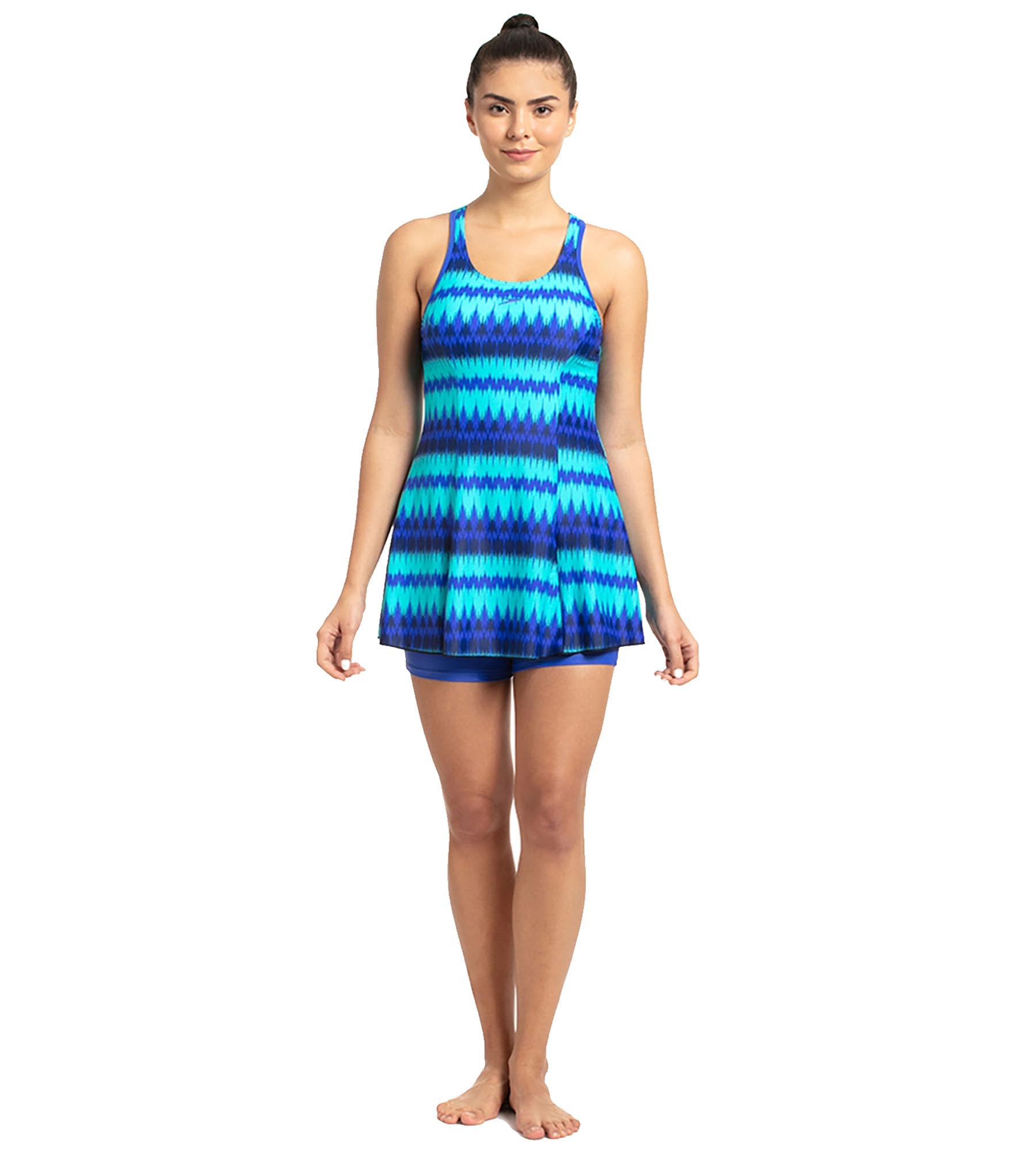 Speedo Women's Endurance 10 Racerback Swimdress with Boyleg - Deep Indigo & Deep Peri 3