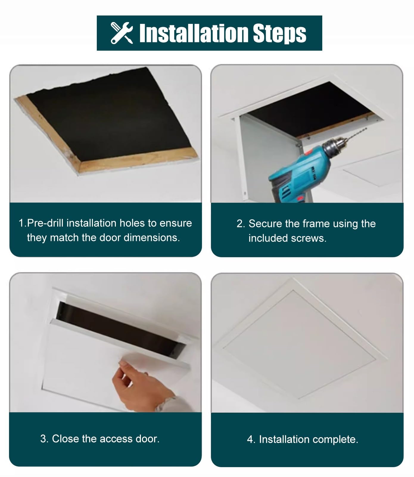 Pannello di accesso Portelli di ispezione, Pannello di accesso bianco con sportello di ispezione, pannello di accesso magnetico, piastra di copertura for parete e soffitto(9x15in(230x380mm))