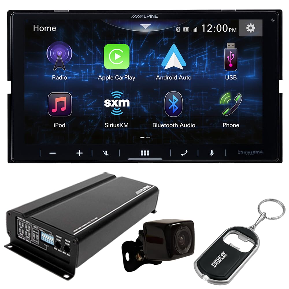 Alpine iLX-W670 7” Shallow-Chassis Digital Multimedia Receiver with Backup Camera and KTA-450 Amplifier