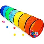 NUBUNI Kids Play Tunnel Tent for Toddlers, Colorful Pop Up Crawl Tunnel Toy for Baby or Pet, Collapsible Gift for Boy and Girl Play Tunnel Indoor and Outdoor Game Rainbow