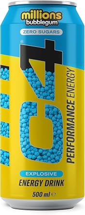 C4 Performance Energy Drinks Millions Bubblegum 500ml (12 Pack)