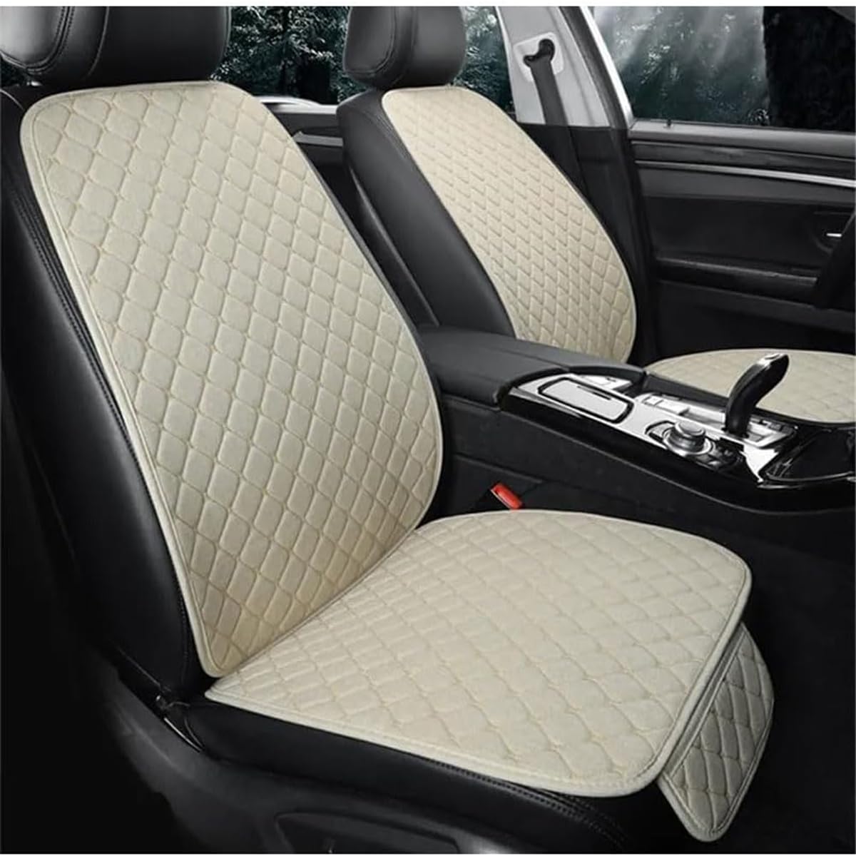 Auto Sitz Auflage für Skoda Scala, Auto Sitzbezüge Sitzauflagen Autositzschoner Sets Anti Rutsch Autositzauflage Sitzschutz Sitzunterlage,G/Beige