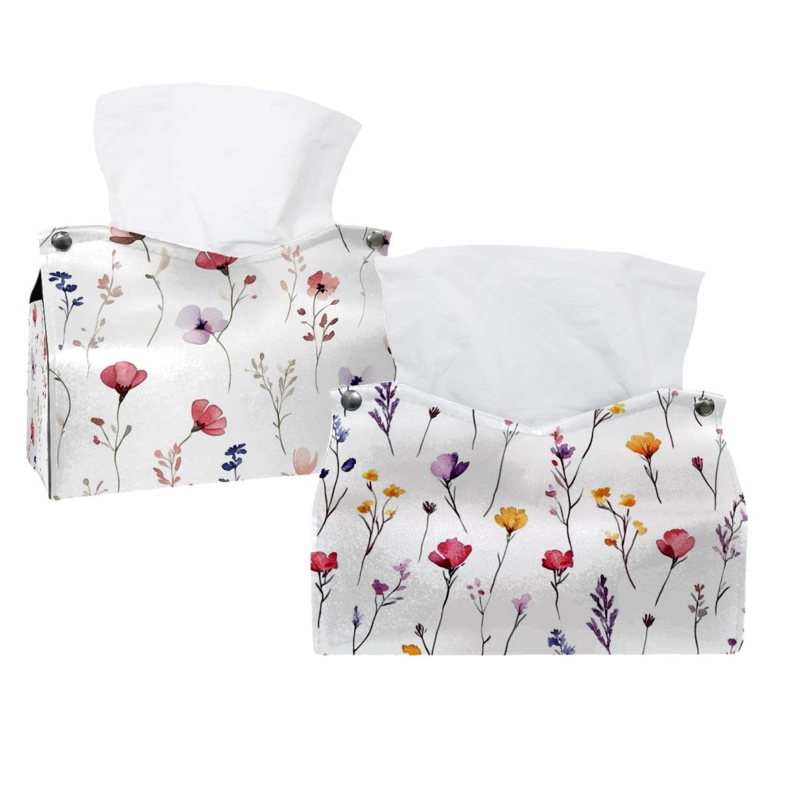 Petites fleurs sauvages porte-mouchoirs (lot de 2) - 19x12,7x15 cm