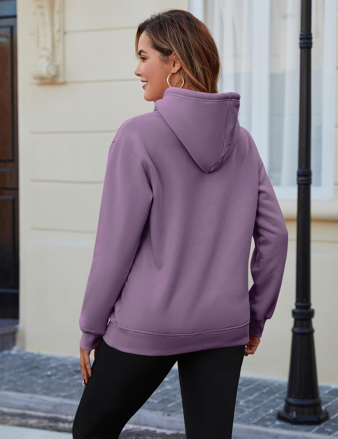 Kissonic Women's Winter Warm Sherpa Fleece Lined Hoodie Sweatshirts Thick Pullover Tops with Pockets - Image 5