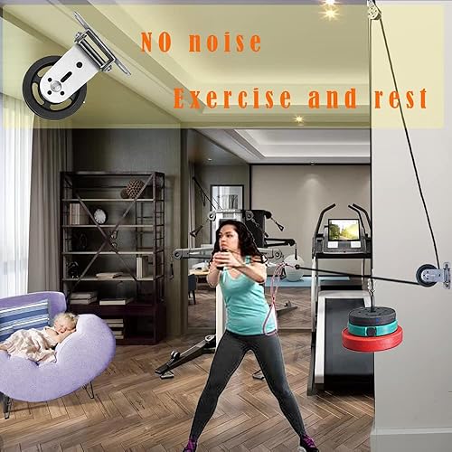 Miniatura 6 de Rueda de polea de montaje en pared, rueda de polea de gimnasio de 3.5 pulgadas, rotación de bisagra de 180 grados, rueda de polea fija resistente,